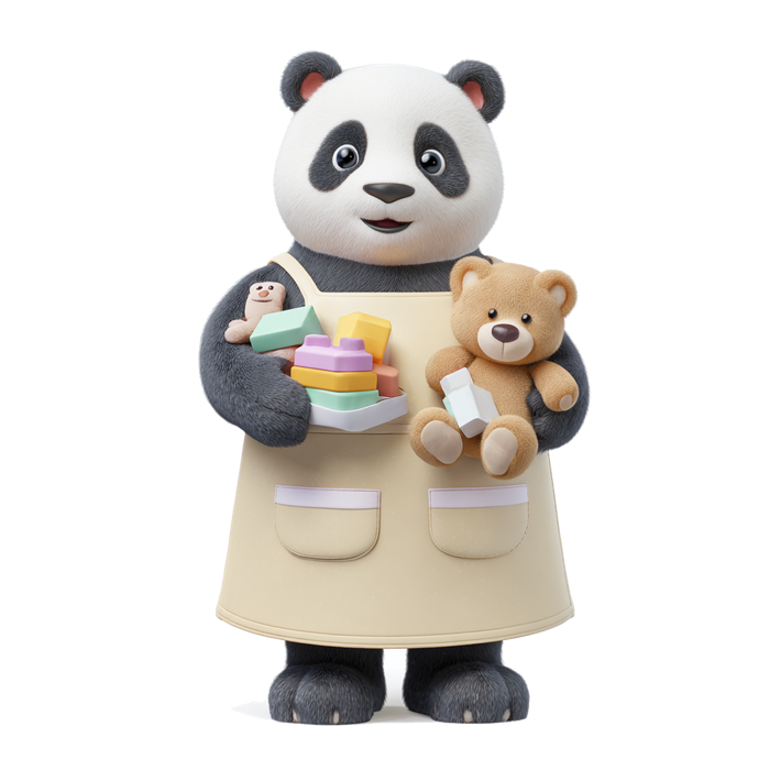 Panda Putz, das PlayWash-Maskottchen